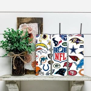 Custom NFL 20 oz Skinny Inspired Tumblers. national football league template